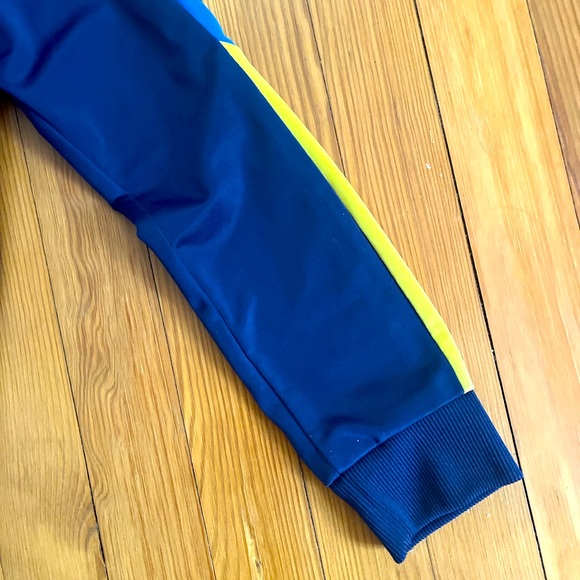 Medium Blue Puma Hoodie w Puma Emblem Front/Back + Lighter Blue/Yellow Stripping - Picture 4 of 5